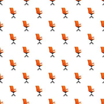 Orange office chairs repeating seamless pattern design Illustrazione stock