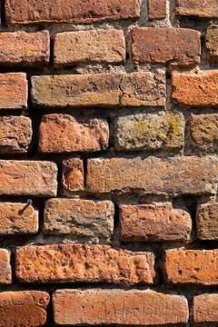 Orange old brick wall Stock Photos
