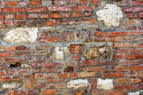 Orange old brick wall Stock Photos