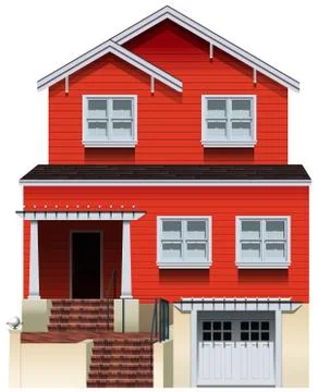 An orange old building Stock Illustration