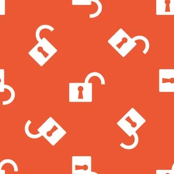 Orange open padlock pattern Stock Illustration
