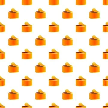Orange opened tin cans seamless background pattern Stock Illustration