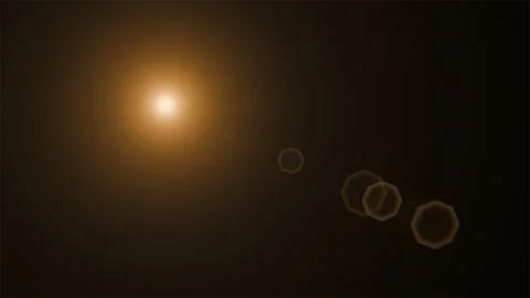 Orange optical lens flare effect coming from the top left. Illustrazione stock