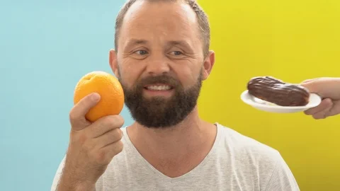 Orange or chocolate cake Stock Footage 110617830