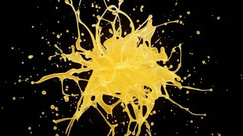 Orange or grapefruit juice explosion in slow motion. Fruit liquid drops splash Ilustración de archivo