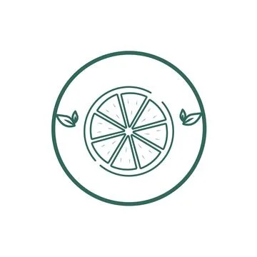 Orange or lemon icon vector  Lemon round slice line icon vector illustration. Ha Illustrazione stock