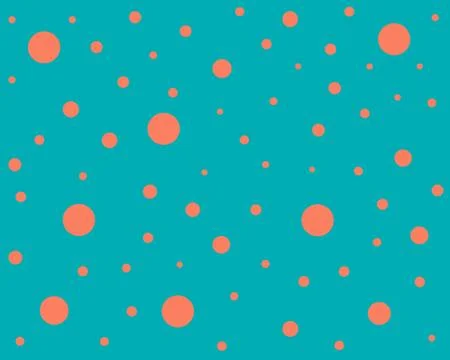 Orange orbs circles randomly on a blue background Illustrazione stock