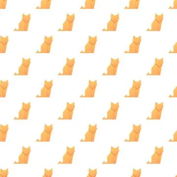 Orange origami fox pattern forming seamless background 스톡 일러스트