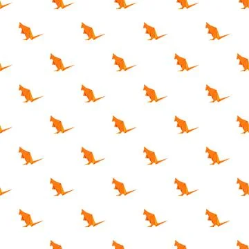 Orange origami kangaroo pattern creating seamless background 스톡 일러스트