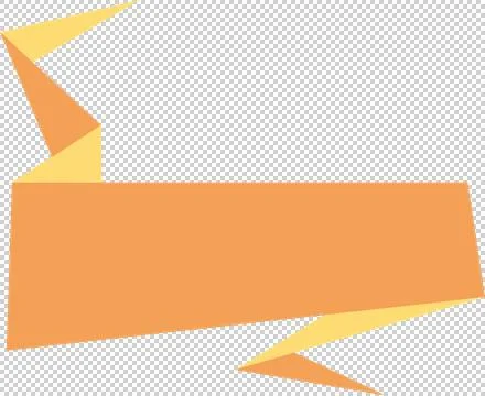 Orange origami label Stock-Illustration