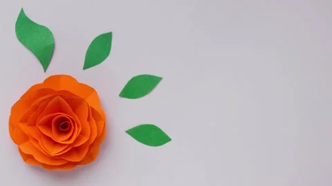 Orange origami paper pose Stock Footage 157605752