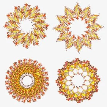Orange ornament - seamless pattern dudling イラスト素材