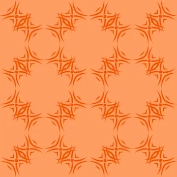 Orange Ornamental Seamless Line Pattern 스톡 일러스트
