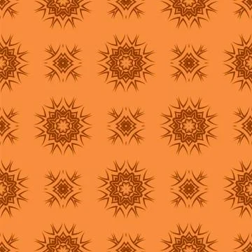 Orange Ornamental Seamless Line Pattern イラスト素材