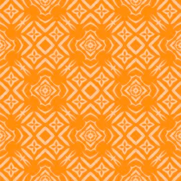 Orange Ornamental Seamless Line Pattern Stock Illustration
