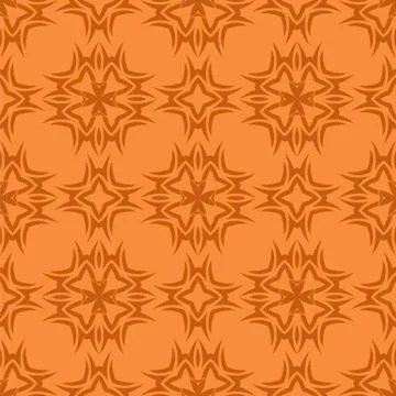 Orange Ornamental Seamless Line Pattern Illustrazione stock
