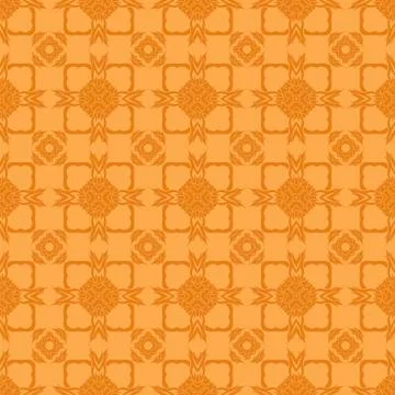 Orange Ornamental Seamless Line Pattern Illustrazione stock