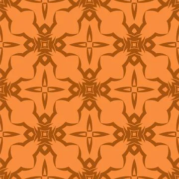 Orange Ornamental Seamless Line Pattern Illustrazione stock