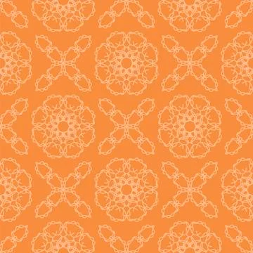 Orange Ornamental Seamless Line Pattern Illustrazione stock