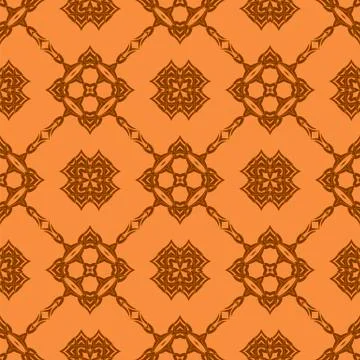 Orange Ornamental Seamless Line Pattern Illustrazione stock