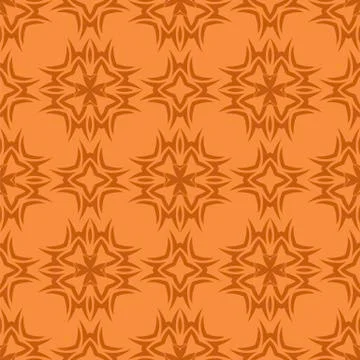 Orange Ornamental Seamless Line Pattern イラスト素材