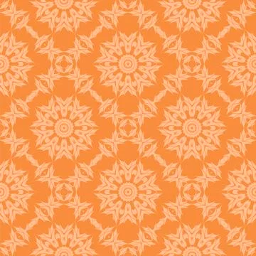 Orange Ornamental Seamless Line Pattern 스톡 일러스트