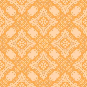Orange Ornamental Seamless Line Pattern 库存插图