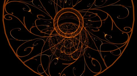 Orange Ornaments Motion Mapping Stock Footage 24720857