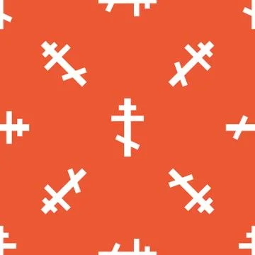 Orange orthodox cross pattern Stock Illustration