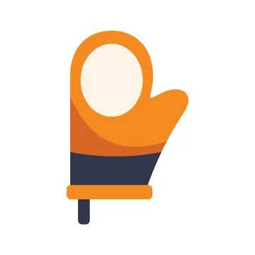 Orange oven mitt with hanging loop for safe cooking and baking Illustrazione stock