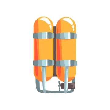 Orange oxygen cylinders vector Illustration Stock Illustration