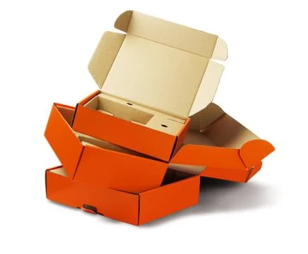 Orange Package Boxes Stock Photos