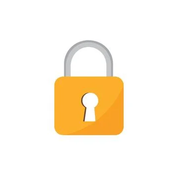 Orange Padlock Icon Stock Illustration