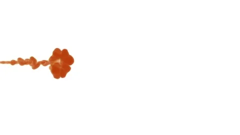 Orange paint dissolved in water on a white background. 3d render. voxel graphics Video stock 70516592