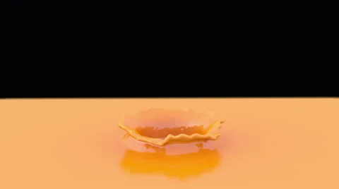 Orange paint drop falling in slow motion in orange paint Stock Footage 59737810