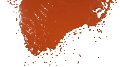 Orange paint flows down over screen in slow motion. nectar Stock Footage