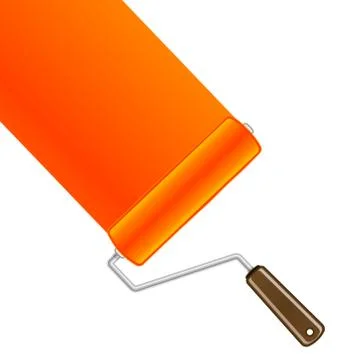 Orange paint roller background Stock Illustration