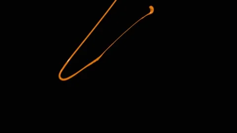 Orange paint splash thrown in slow motion, liquid isolated on black (4K) Stock Footage 137112601