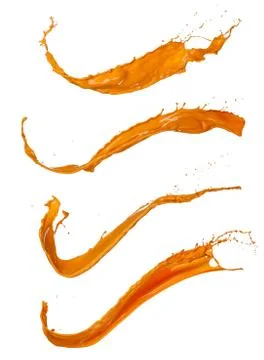 Orange paint splashes on white background Stock Illustration