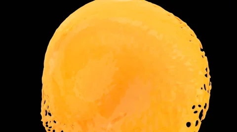 Orange paint splashing in abstract motion into screen, with alpha (FULL HD) 스톡 동영상 41685037
