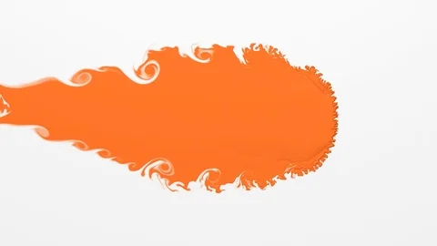 Orange paint on a white background Stock Footage 97763615