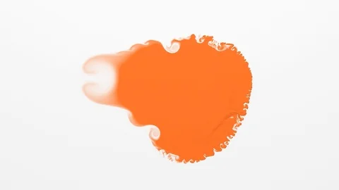Orange paint on a white background Stock Footage 97764222