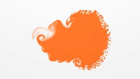 Orange paint on a white background Stock Footage 97764325