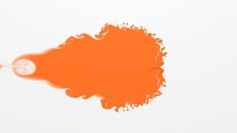 Orange paint on a white background Stock Footage 97764362