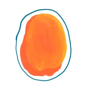 A orange-painted spot in a painted frame.. Poster design, cover, background Stock Illustration