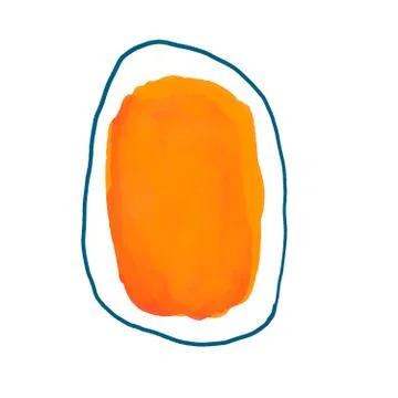A orange-painted spot in a painted frame.. Poster design, cover, background Stock Illustration
