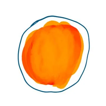 A orange-painted spot in a painted frame.. Poster design, cover, background Stock Illustration