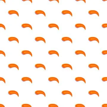 Orange paisley swirl elements repeating pattern background Stock Illustration