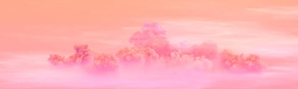 Orange panoramic clouds sundown backdrop . digital nature 3D rendering Stock-Illustration