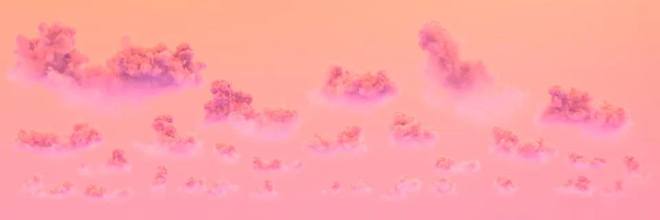 Orange panoramic clouds sundown background - digital Stockillustratie